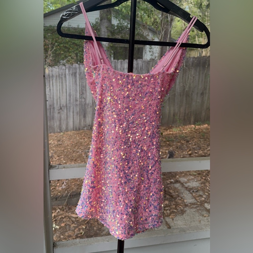 Lucy in the Sky Iridescent Pink Short Dress